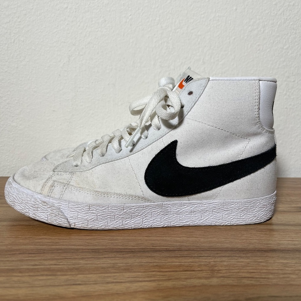 Nike ID Custom Blazer Mid 77 White Black Sneakers Shoes Women's 7.5